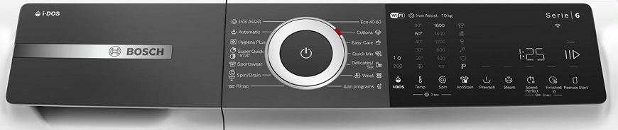 Set výrobkov Bosch WGH256A6BY + WQH245B4BY + WTZ27500 biely Panel práčky Bosch WGH256A6BY Serie 8″ width=