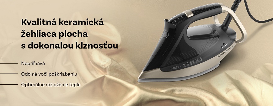 Žehlička ETA SuperSteam II 2 v 1, keramická žehliaca plocha