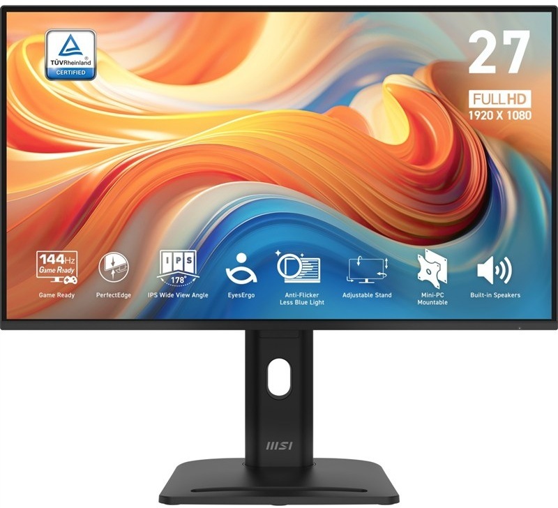 Monitor MSI Pro MP275PG E14 čierny Monitor MSI Pre MP275PG E14 27", LED podsvietenie, IPS panel, 1ms, 1500: 1, 300cd/m2, 1920 × 1080 Full HD, - čierny