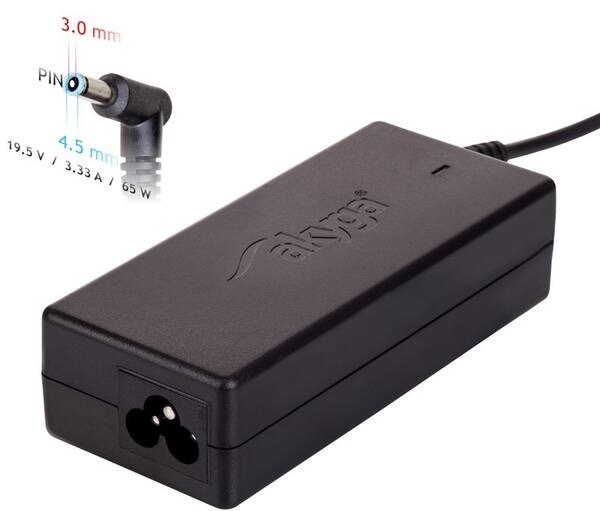 Sieťový adaptér Akyga pre notebook 19.5V/3.33A/65W 4.5x3.0 mm + pin pre HP