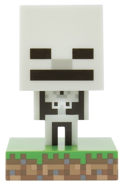 Dekoratívne LED Paladone Icon Light Minecraft - Skeleton sivé/zelené