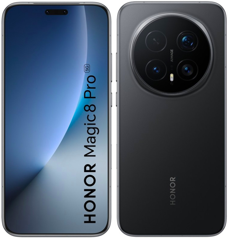 Mobilný telefón HONOR Magic8 Pro 5G 12 GB / 512 GB čierny Mobilný telefón HONOR Magic8 Pro 5G 12 GB 512 GB v čiernej farbe, pohľad spredu a zozadu