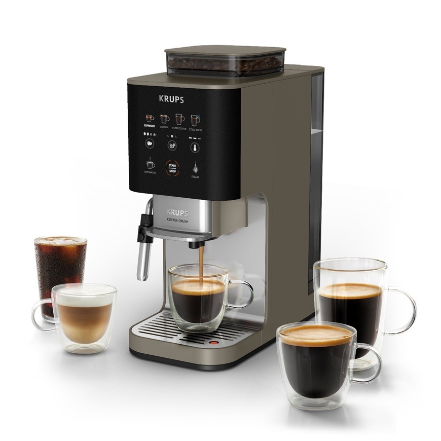 Automatický kávovar Krups Coffee Crush Experience SA403BE0 sivý/hnedý