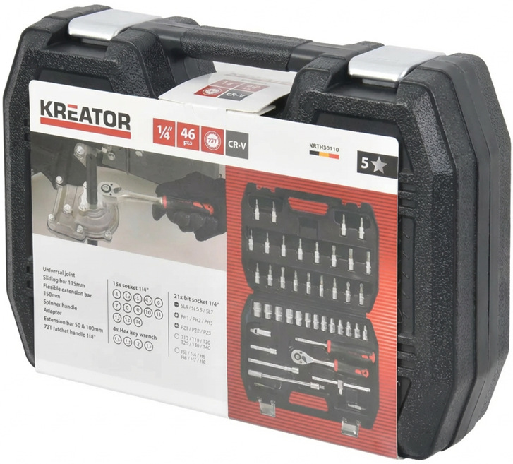 Súprava gola kľúčov Kreator KRTH30110 v počte 46 ks v balení