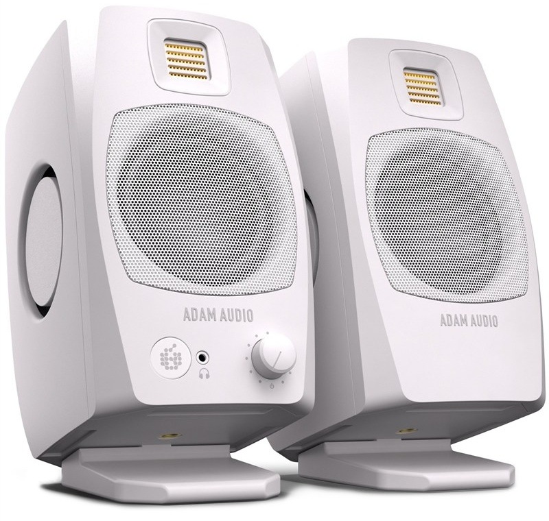 Aktívne štúdiové monitory Adam Audio D3V, pár na stojančekoch.