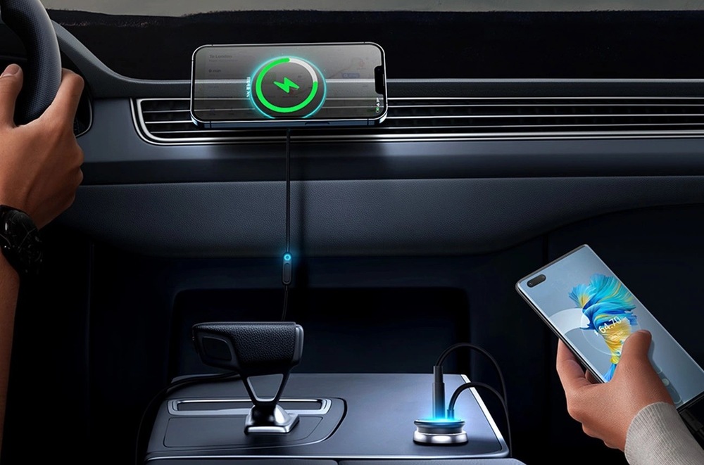 Držiak na mobil Baseus do ventilačnej mriežky s nabíjačkou USB-C 15W+25W čierny Držiak na mobil Baseus do ventilačnej mriežky s nabíjačkou USB-C 15W+25W čierny