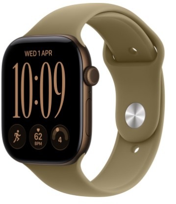 Inteligentné hodinky Apple Watch Series 12 GPS + Cellular 46 mm tmavo bronzový hliník, olivový športový remienok - S/M Chytré hodinky Apple Watch Series 12 GPS + Cellular 46 mm tmavo bronzový hliník, olivový športový remienok - M/L