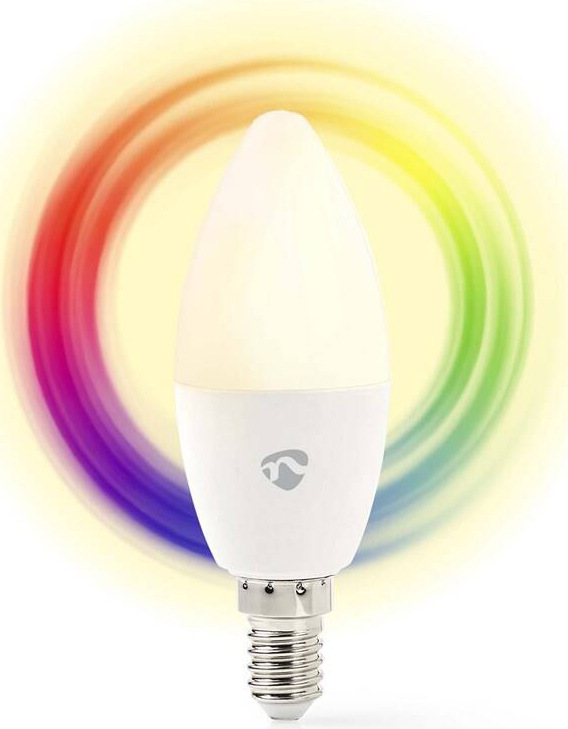 Inteligentná žiarovka Nedis SmartLife sviečka, Wi-Fi, E14, 470 lm, 4.9 W, RGB / Teplá - studená biela