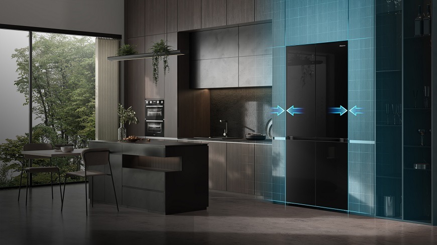 Americká chladnička Hisense RQ768N4GBE, čierna, kitchenFit