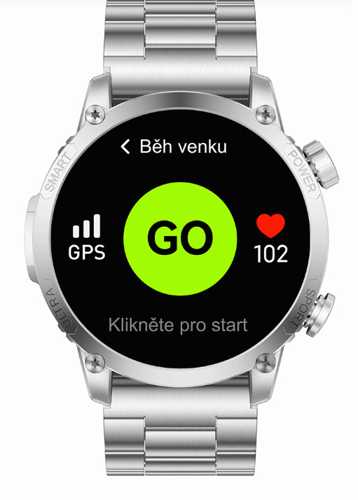 Inteligentné hodinky ARMODD Silentwatch 7 Pro GPS s kovovým řemínkem + silikonový řemínek čierne