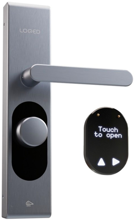 Chytrý zámok Shelly Smart Loqed Touch v nerezovom prevedení s dotykovým displejom Touch to Open