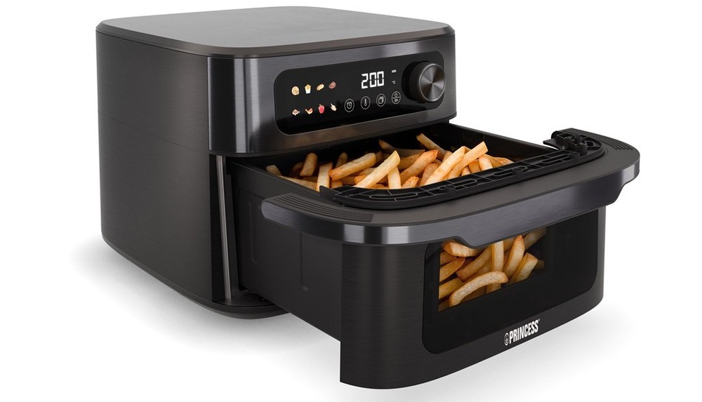 Fritéza teplovzdušná Princess 182480 čierna Fritéza teplovzdušná Princess umožňuje nastavenie teploty v rozmedzí 80-200 °C