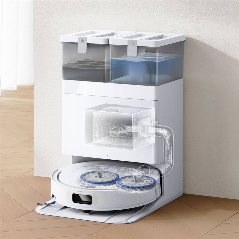 Robotický vysávač Ecovacs DEEBOT T30e OMNI WHITE biely Čistiaca stanica k vysávaču ECOVACS DEEBOT T30e OMNI WHITE