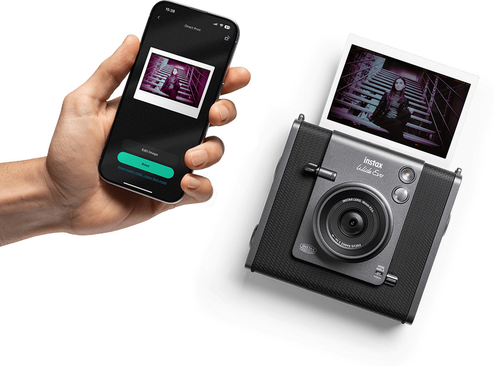 Instantný fotoaparát Fujifilm Instax WIDE EVO čierny/sivý Instantný fotoaparát Fujifilm Instax WIDE EVO čierny/sivý