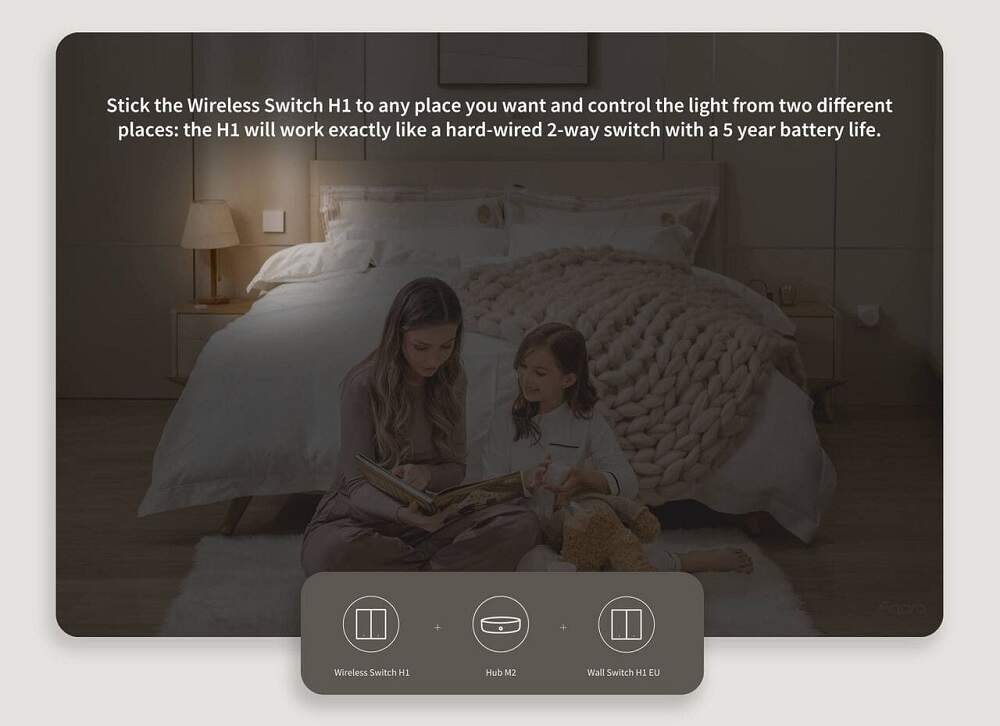 Vypínač Aqara Smart Home Wireless Remote Switch H1 Double Rocker biely Vypínač Aqara Smart Home Wireless Remote Switch H1 Double Rocker biely