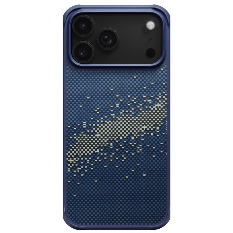 Kryt na mobil Pitaka Aramid ProGuard Milky Way Galaxy na Apple iPhone 17 Pro Max - modrý/žltý
