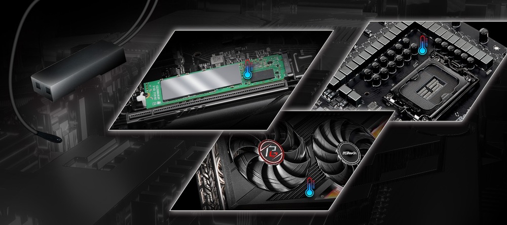 Základná doska ASRock B850I Lightning WiFi Pomocou káblov a hlavíc termistorov dochádza k optimalizácii chladenia podľa potreby