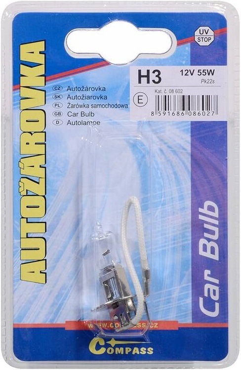 Autožiarovka Compass 08602 12V H3 55W Pk22s (1 ks) Autožárovky Compass