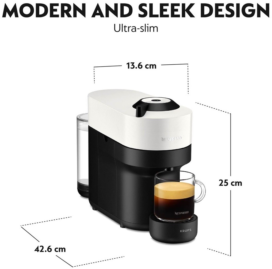 Kapsulový kávovar Krups Nespresso Vertuo Pop XN920110 biely Kapsulový kávovar Krups Nespresso Vertuo Pop XN920110 biely