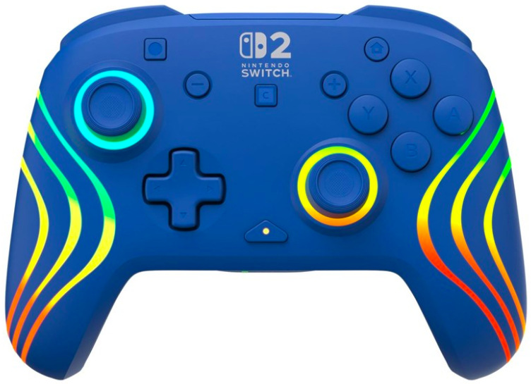 Modrý gamepad Turtle Beach Afterglow Wave s farebným RGB podsvietením
