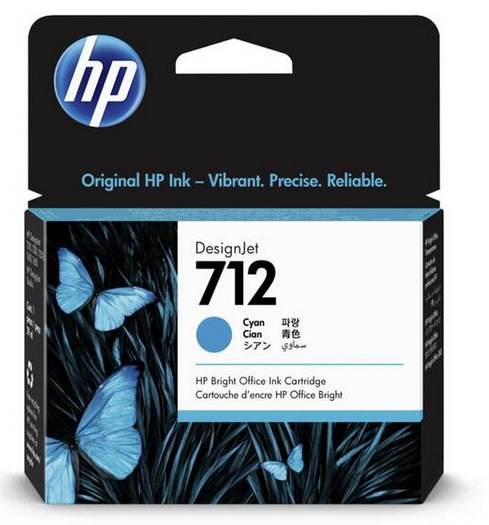 HP 712, 29 ml - azúrová (3ED67A)