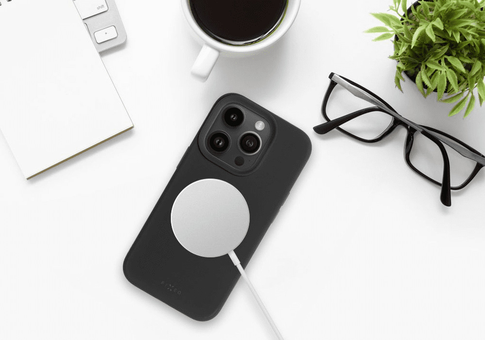 Kryt na mobil FIXED MagFlow s podporou MagSafe na Apple iPhone 16 Pro Max čierny