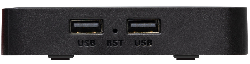 Multimediálne centrum Evolveo Dcolor GD2 čierny Bočný pohľad na porty USB a reset tlačidlo multimediálneho centra Evolveo Dcolor GD2