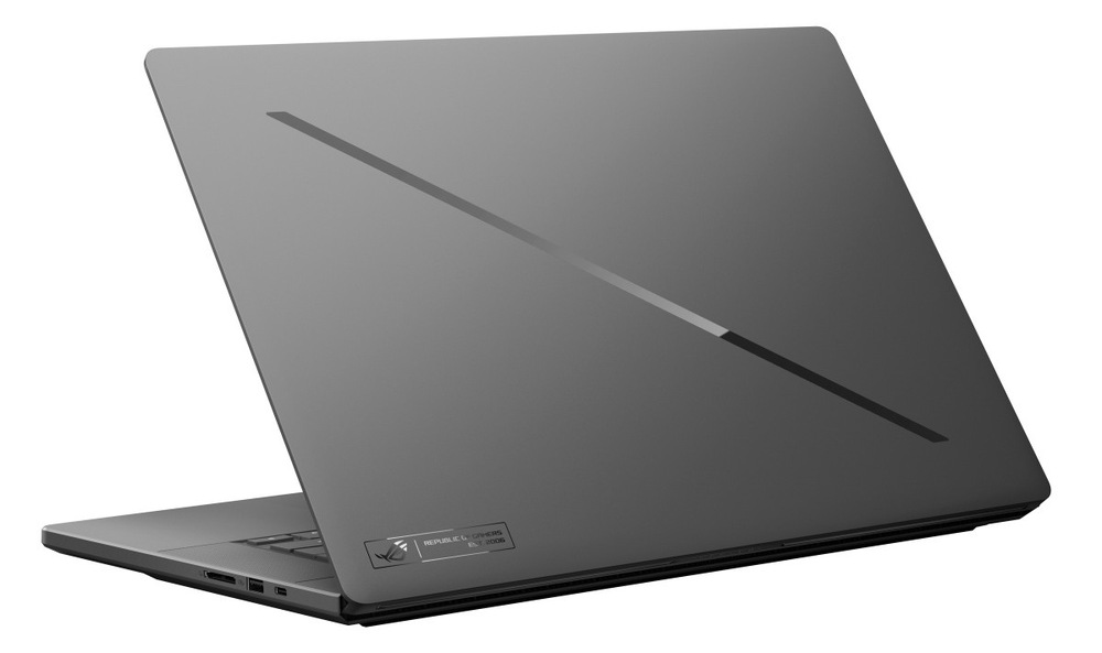 Pootvorený notebook Asus ROG Zephyrus G16 zozadu