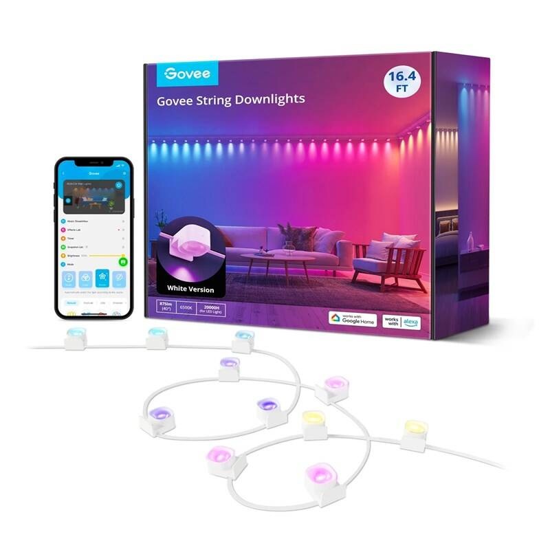 Bodové svietidlo Govee RGBIC LED String Downlights, 5m biele