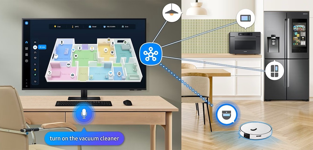 Monitor Samsung Smart Monitor M čierny Pripojte všetky inteligentné zariadenia v domácnosti a spravujte ich na jednom mieste na monitore Samsung Smart Monitor M7