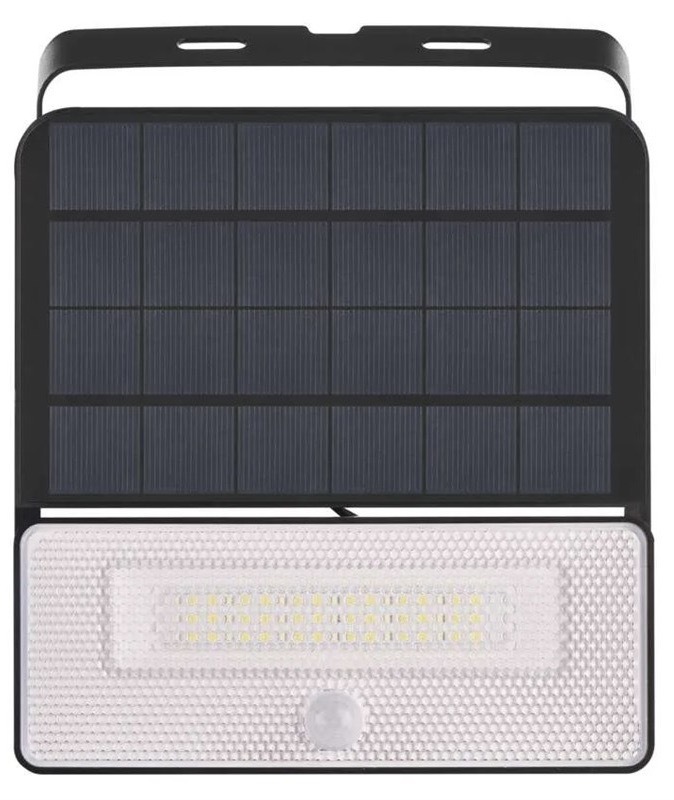 Reflektor EMOS SOLO, 1600lm, PIR, solárna, neutrálna biela čierny