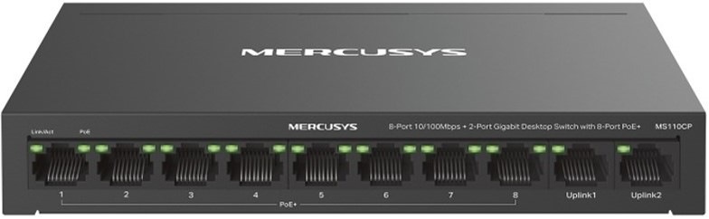 Switch Mercusys MS110CP 8-Port FE + 2-Port Gigabit (8-Port PoE+ 65W)