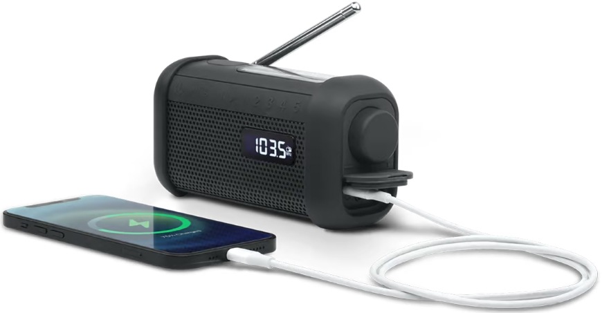 Rádioprijímač MUSE MH-08 MB čierny Nabíjanie smartphonu pomocou rádioprijímača MUSE MH-08 MB