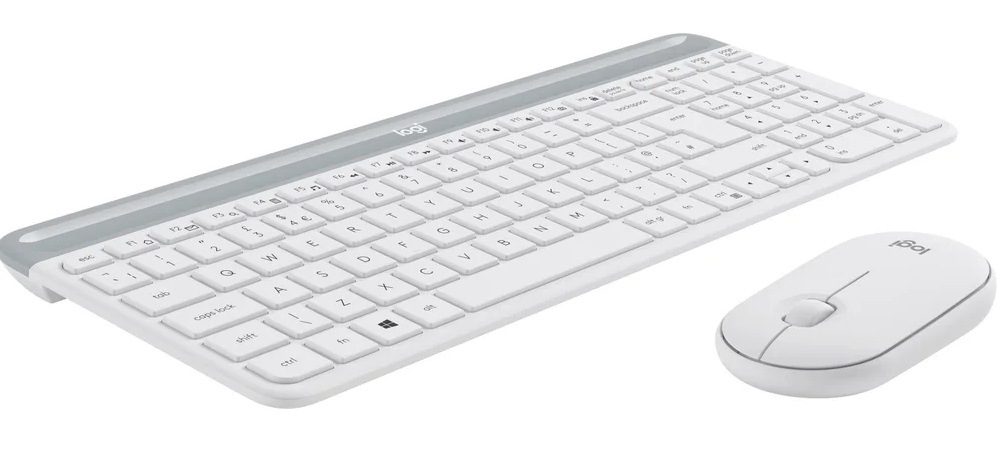 Klávesnica s myšou Logitech Wireless Combo MK470 Slim, US biela
