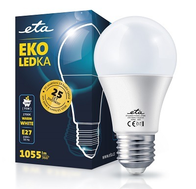 LED žiarovka ETA EKO LEDka klasik 11W, E27, teplá biela