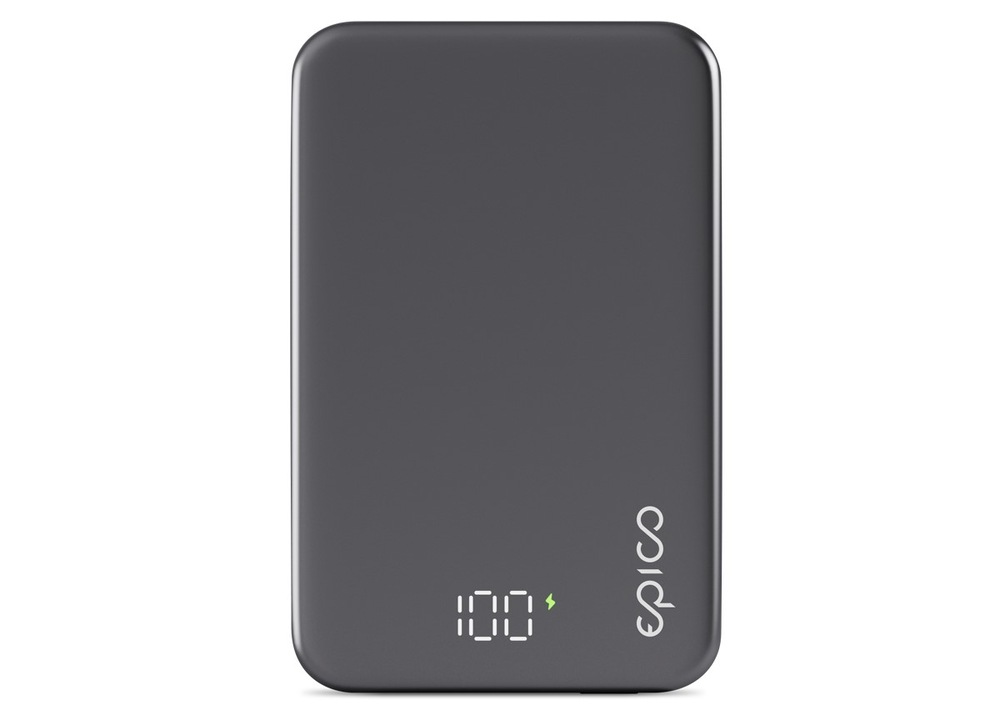 Powerbank Epico Mag + Aluminium 10 000mAh + kábel USB-C/USB-C - šedá