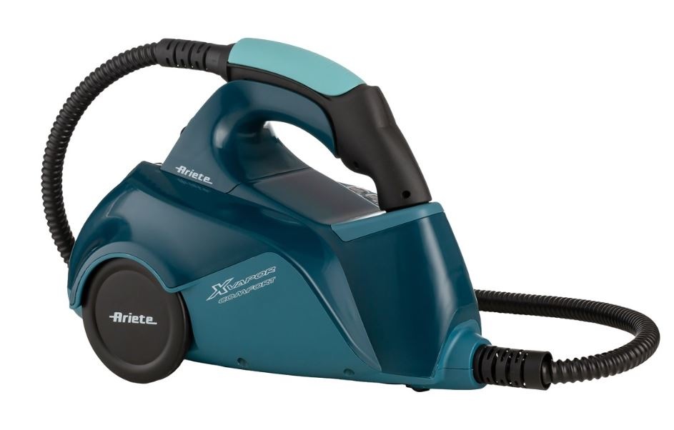 pohľad na bočnú stranu zeleného parného čističa Ariete ART 4145/BL XVapor