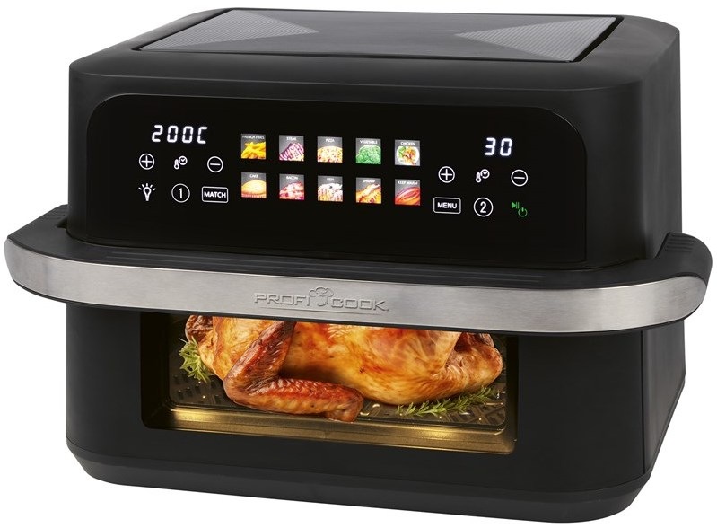 Dvojitá teplovzdušná fritéza ProfiCook PC-FR 1313 H s priehľadovým okienkom, dotykovým displejom a kapacitou 10 litrov