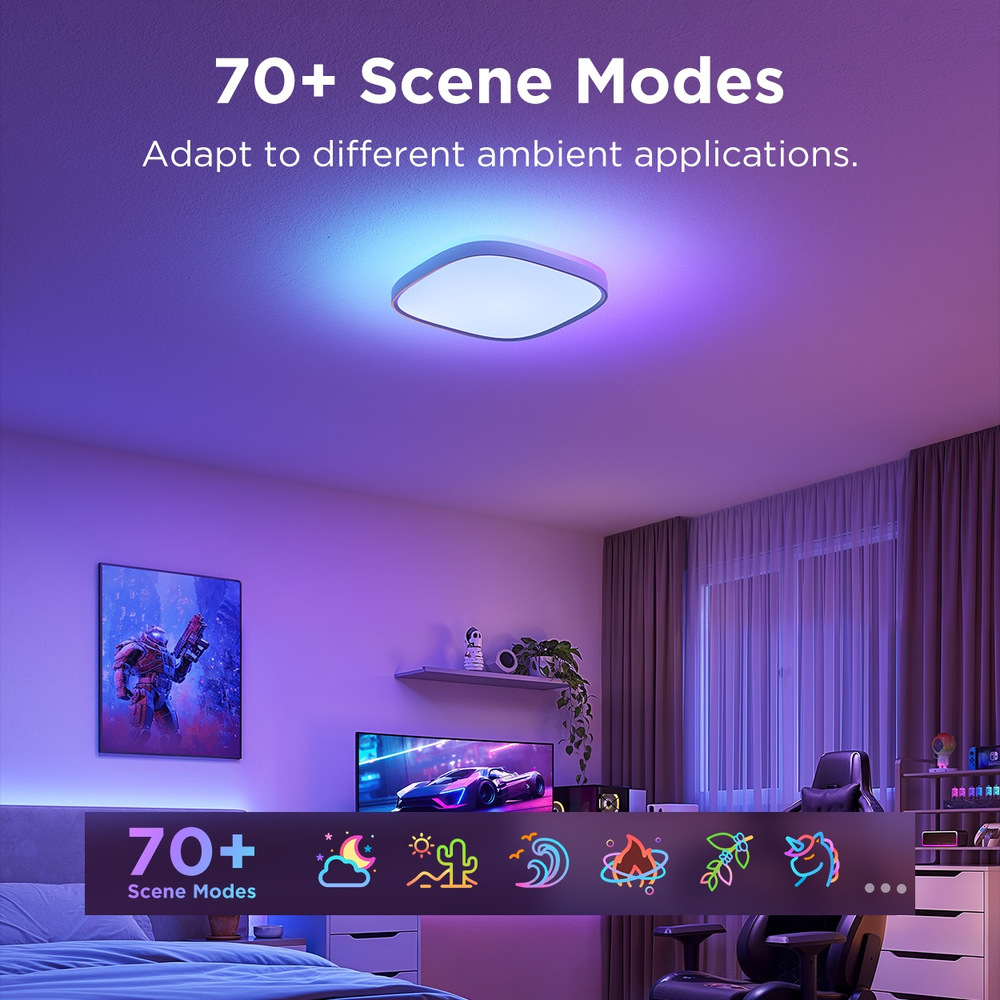 LED stropné svietidlo Govee RGBICWW Smart duálny, 2400lm, 30cm, Matter biele Govee RGBICWW Smart duálne stropné svetlo 2400lm 30cm Matter