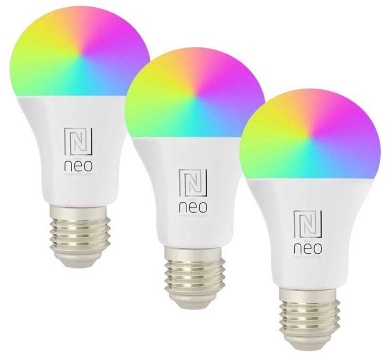 Inteligentná žiarovka IMMAX NEO LITE SMART LED E27 11W RGB+CCT farebná a biela, stmievateľná, Wi-Fi, TUYA, 3ks
