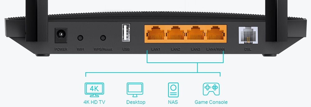Modem TP-Link Archer VR400 čierny Modem TP-Link Archer VR400 čierny