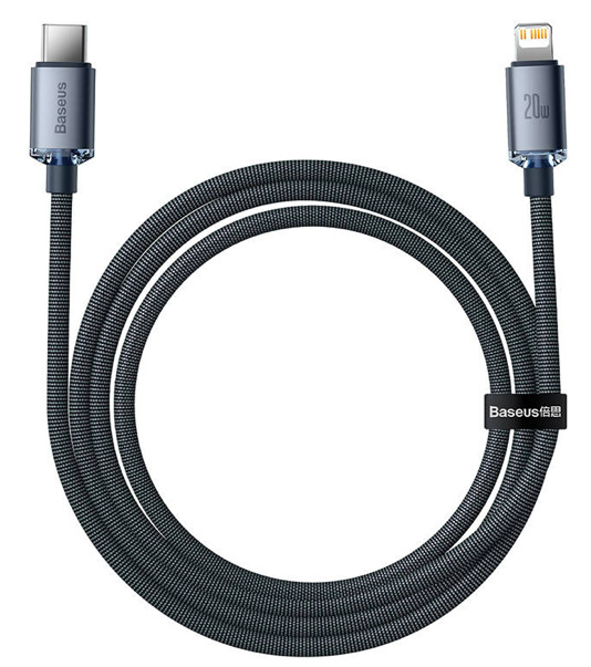 Kábel Baseus Crystal Shine Series USB-C/Lightning 20W 1,2m čierny