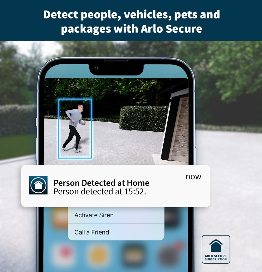 IP kamera Arlo Essential + videozvonček (Gen.2) biela Detail správy z kamery Arlo Essential v mobilnej aplikácii