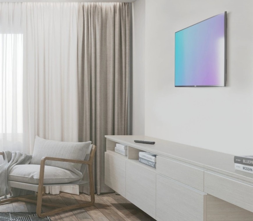 Držiak na TV Hama 220809, nástenný, pevný, pre uhlopriečky 32" až 65", max. nosnosť 35 kg čierny Nástenný pevný držiak TV Hama 220809 inštalovaný v interiéri