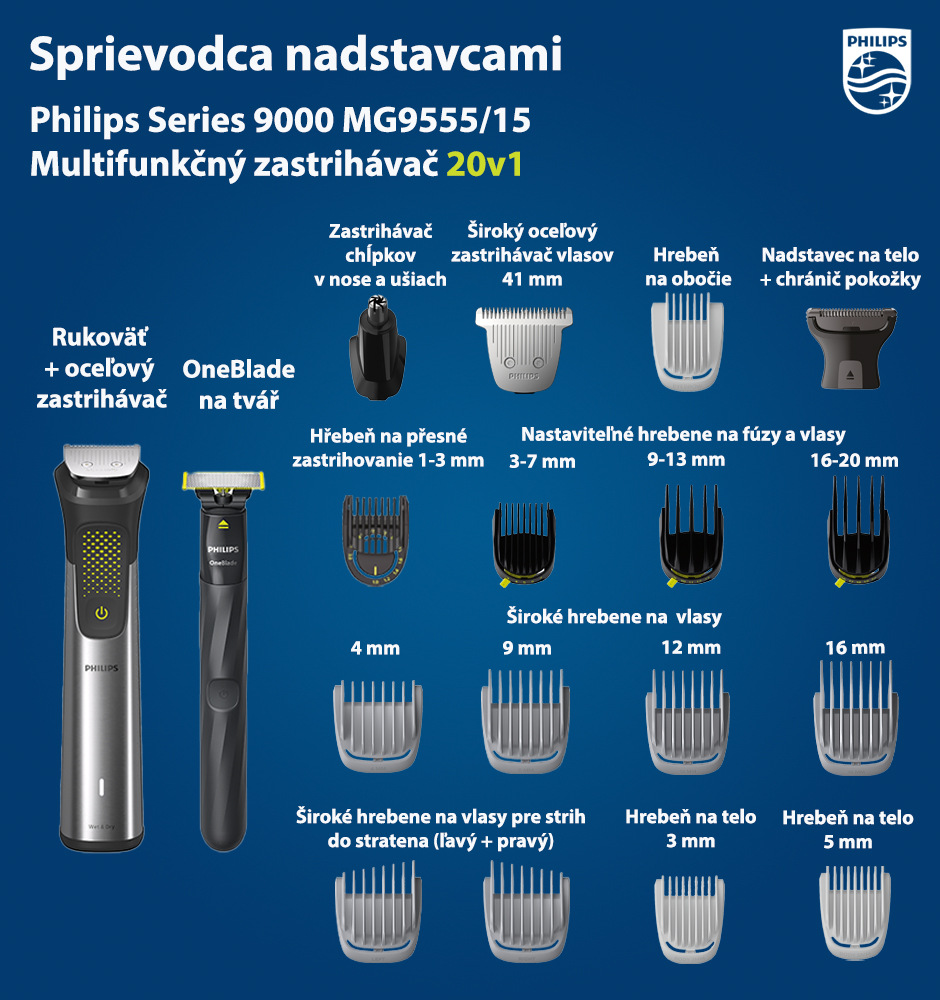 Zastrihávač multifunkčný Philips Series 9000 MG9555/15 Zastrihávač multifunkčný Philips Series 9000 MG9555/15