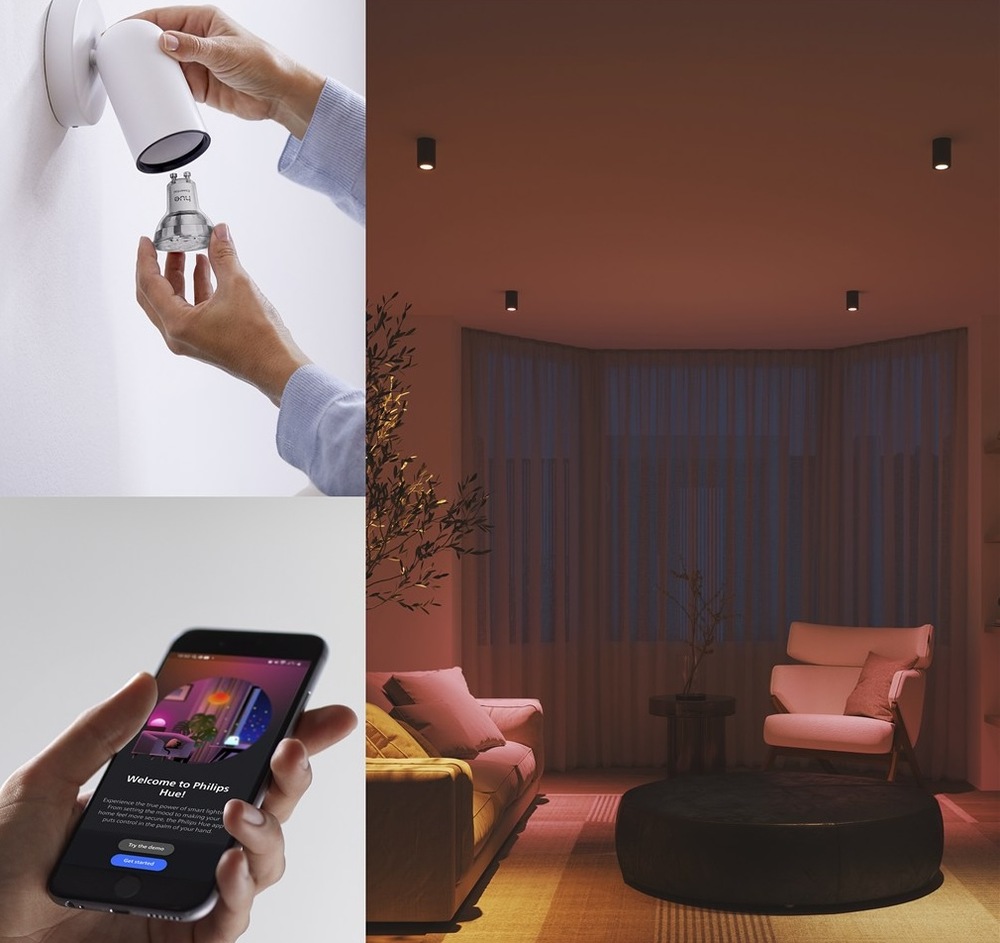 Inteligentná žiarovka Philips Hue Essential Bluetooth, 4,7 W, GU10, White and Color Ambiance Inteligentná žiarovka Philips Hue Essential Bluetooth, 4,7 W, GU10, White and Color Ambiance