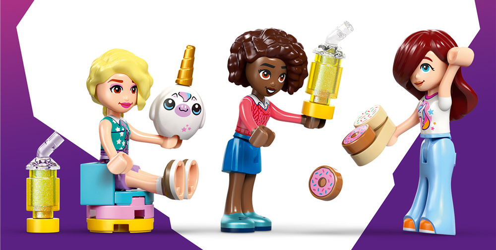 Stavebnica LEGO® Friends 42684 Snová kaviareň s jednorožcami Deti si v aplikácii LEGO Builder uložia stavebnicu, sledujú postup a prezerajú model v 3D.