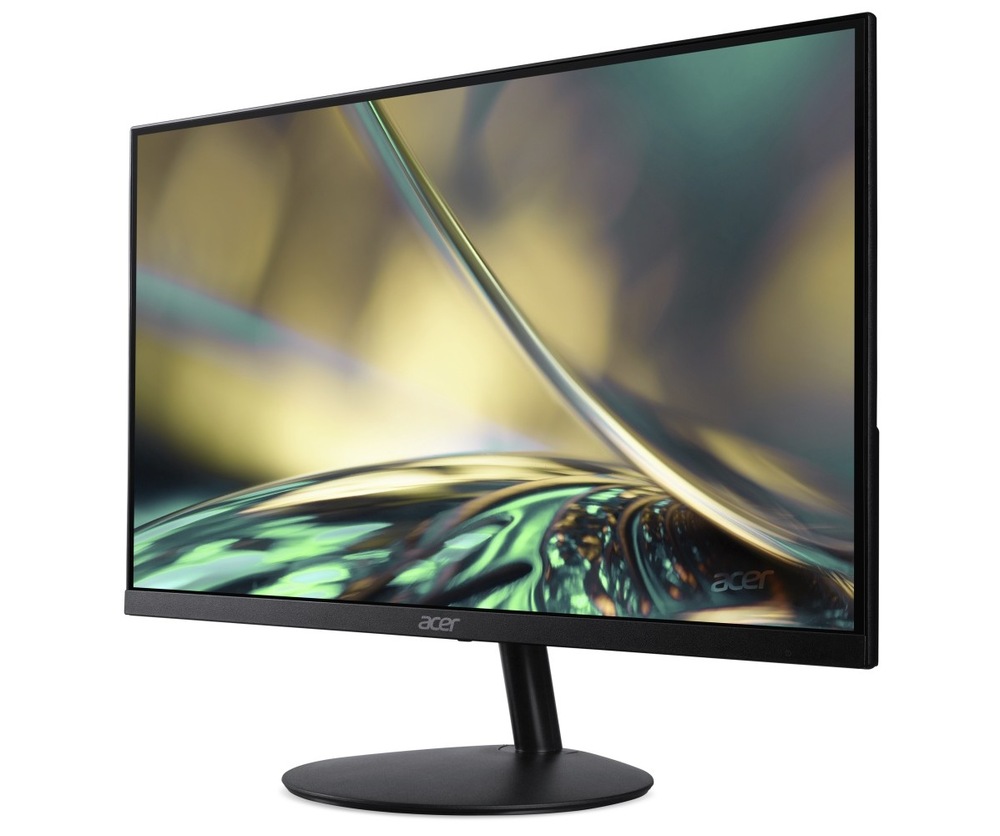 Monitor Acer SA272Kbmiipx čierny Zapnutý monitor Acer SA272Kbmiipx natočený doprava