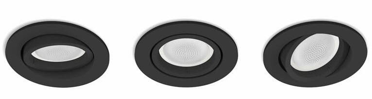 Vstavané svietidlo Philips Hue Centúra okrúhle 3ks čierne