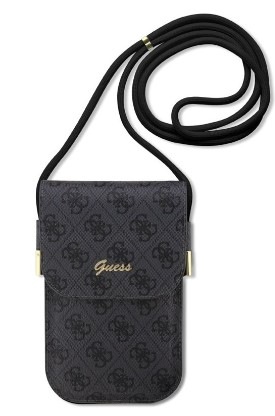 Taštička cez rameno Guess PU 4G Metal Logo Script čierne